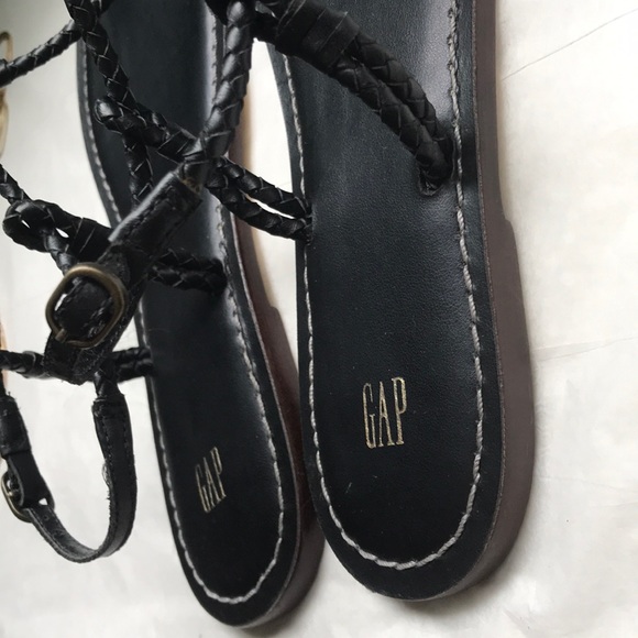 Gap Black Leather braided thong sandals - Picture 5 of 6